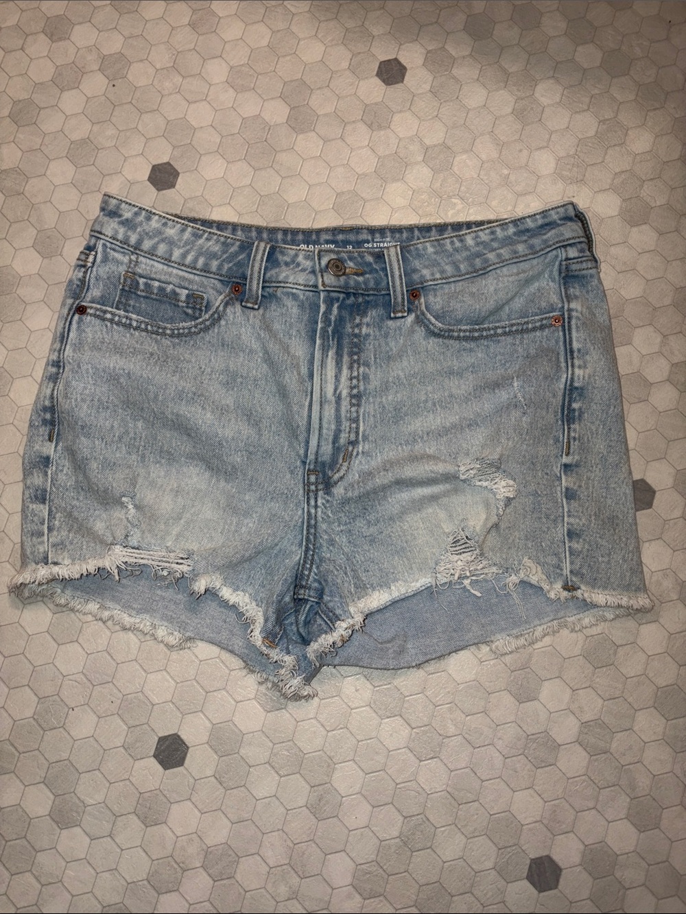 Old Navy Light Blue Distressed Denim Shorts